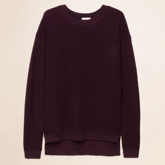 Aritzia Wilfred Free Isabelli Waffle Knit Sweater Deep Purple Size Small - Picture 2 of 8